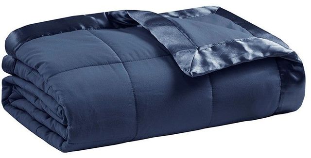 Olliix by Madison Park Navy King Windom All Season Hypoallergenic Microfiber Down Alternative Blanket with 3M Scotchgard-0