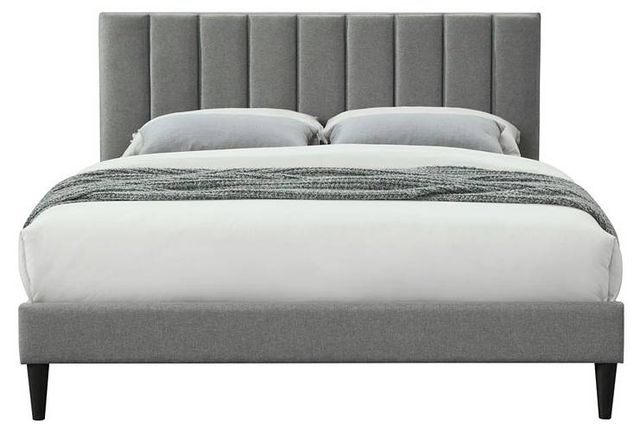 Bernards Millie Gray Upholstered Queen Panel Bed-1