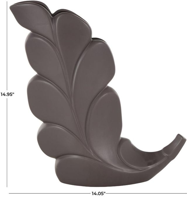 Deco Marche Black Leaf Slanted Vase-1