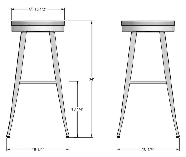 Amisco Customizable Grace Swivel Spectator Stool-2