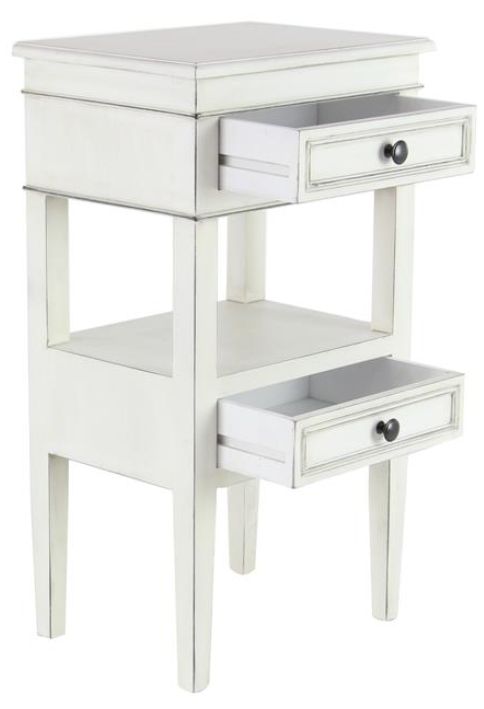 Deco Marche White 2-Drawer Accent Table-1