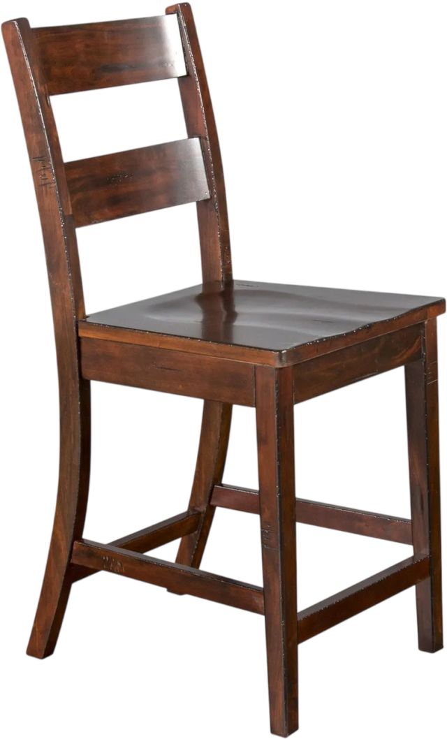Sunny Designs™ Vineyard Rustic Mahogany 24" Ladderback Counter Stool-0