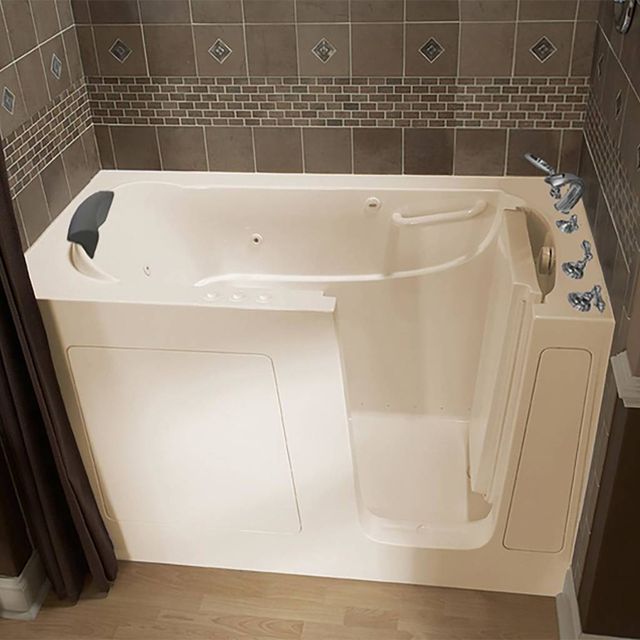 American Standard® Gelcoat Premium Series Linen 30" x 60" Walk-in Tub with Combination Air Spa and Whirlpool Systems and Right-Hand Drain-4