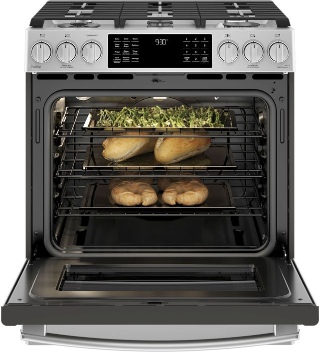 GE Profile™ 30" Stainless Steel Slide-In Front Control Gas Range-4