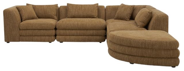 Moe's Home Collection Lowtide Alcove 5-Piece Amber Glow L-Shaped Modular Sectional and Ottoman-1