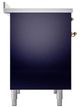 Ilve® Nostalgie II Noblesse 40'' Midnight Blue Pro Style Induction Range with Brass Trim-2