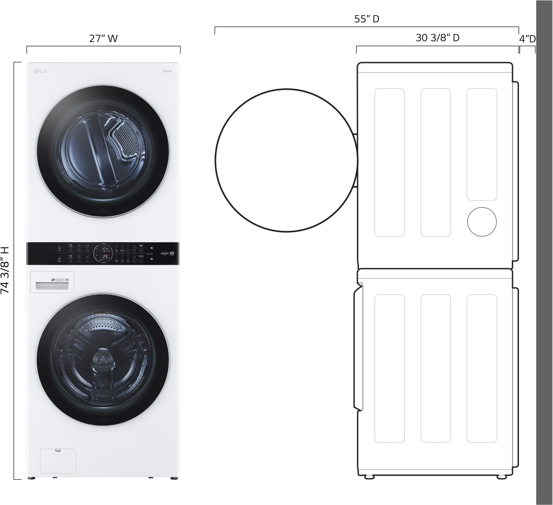 LG 4.5 Cu. Ft. Washer, 7.4 Cu. Ft. Electric Dryer White LG 4.5 Cu. Ft. Washer, 7.4 Cu. Ft. Electric Dryer White