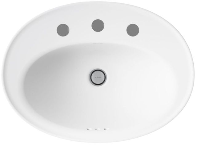 Kohler Serif® White 22.25" Widespread Oval Drop-In Bathroom Sink-1