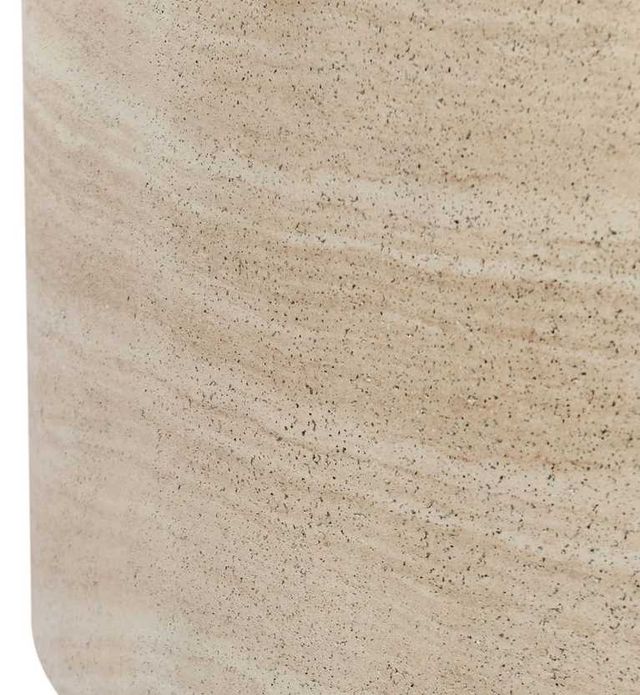 Classic Home Mckenna Travertine Stone 32" Outdoor Round Coffee Table-4