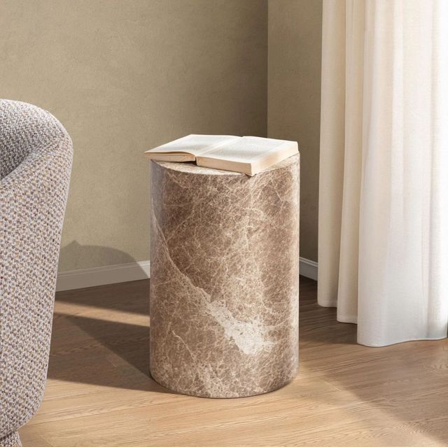 Classic Home Norfolk Brown/Ivory Small Round Display Pedestal-1