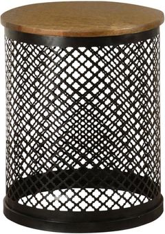 Coaster® Aurora Natural Accent Table with Black Mesh Base