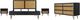 Armen Living Saratoga 4-Piece Black/Brown Queen Panel Bedroom Set-0