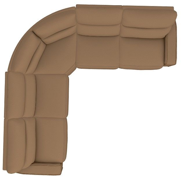 La-Z-Boy® Maddox 5-Piece Camel Leather Curve Manual Reclining Sectional-3
