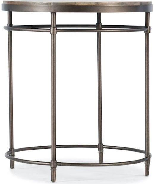 Hooker® Furniture Saint Armand Light Wood Round End Table with Bronze Base