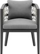 Armen Living Zella Light Gray Aluminum/Rope Outdoor Dining Arm Chair-3