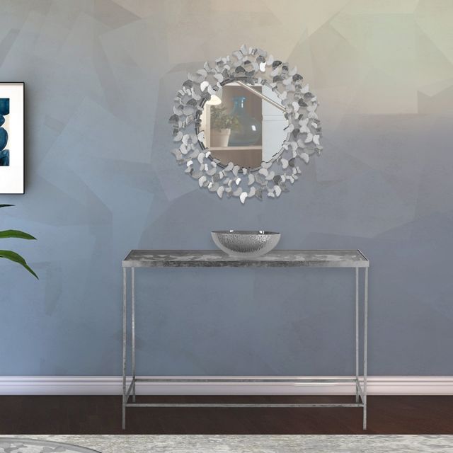 Meridian Furniture Butterfly Silver Mirror-4