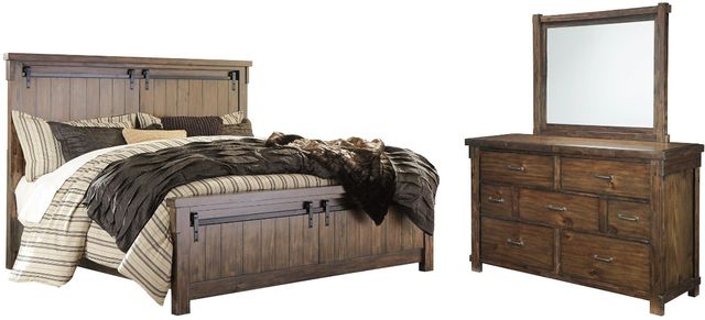 Signature Design by Ashley® Lakeleigh 2-Piece Brown California King Panel Bed Set-0