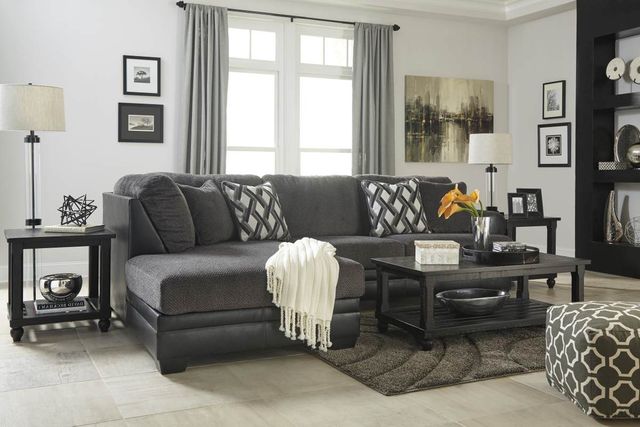 Benchcraft® Kumasi 2-Piece Smoke Left-Arm Facing Sofa Sectional and Chaise-2