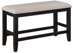 Crown Mark Fulton Black/Light Gray Counter Height Dining Bench