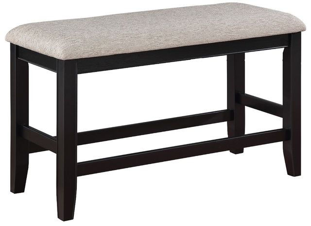 Crown Mark Fulton Black/Light Gray Counter Height Dining Bench-0