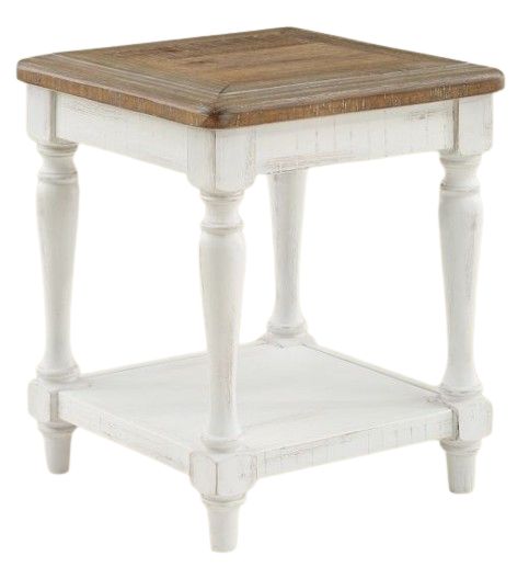 Winners Only® Augusta Rustic Brown 20" End Table with White Base-0