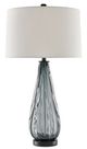 Currey & Company Nightcap Blue-Gray/Clear/Black Table Lamp-0