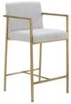 VIG Furniture Modrest Burnham Brass/Light Gray Counter Stool-0