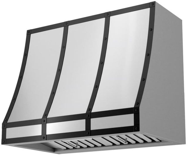 Zephyr Designer Collection 36'' Matte Black Forte Hood Banding Kit-1