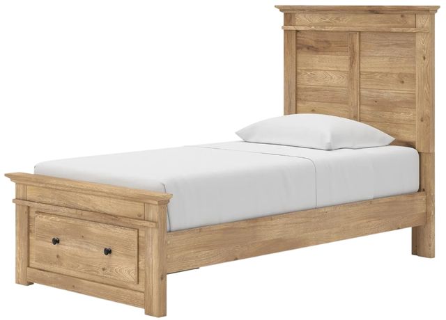 Signature Design by Ashley® Makidern Tan Twin Panel Bed with 2-Drawer Storage-3