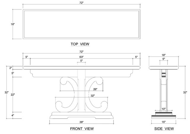 Bramble Customizable Fiona Pedestal Console Table-1