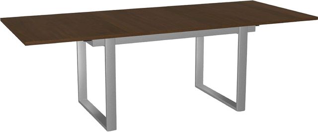 Amisco Customizable Burton 96" Rectangular Extendable Table with 1" Walnut Veneer Top and 1 Leaf-1
