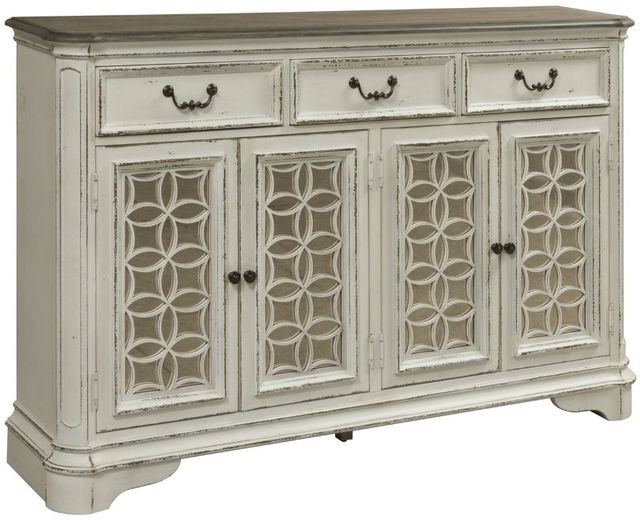 Liberty Furniture Magnolia Manor Antique White/Weathered Bark Hall Buffet-0