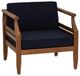 Linon Corolla Navy Acacia/Fabric Outdoor Club Chair-0