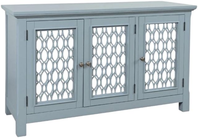 Jofran Inc. Isabella Blue 54" Mirrored Accent Cabinet-0