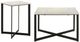 Coaster® Tobin 2-Piece White Occasional Table with Black Base Set-0