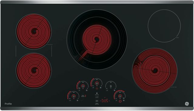 GE Profile™ Series 36" Black with Stainless Steel Electric Cooktop-2