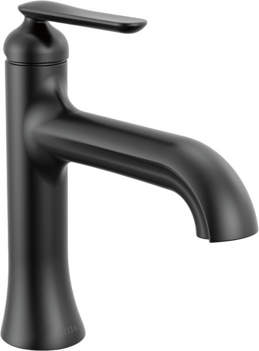 Delta Bonacci™ Matte Black Single Handle Bathroom Faucet with Drain-0