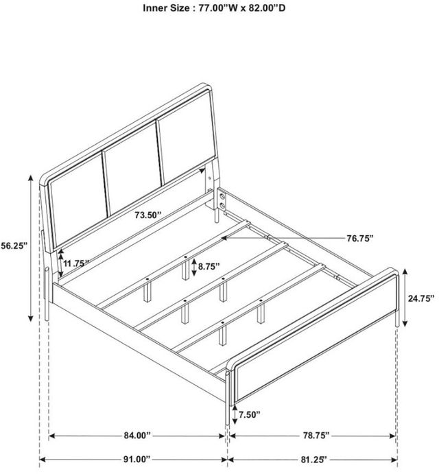 Coaster® Arini Black/Cream Eastern King Panel Bed -3