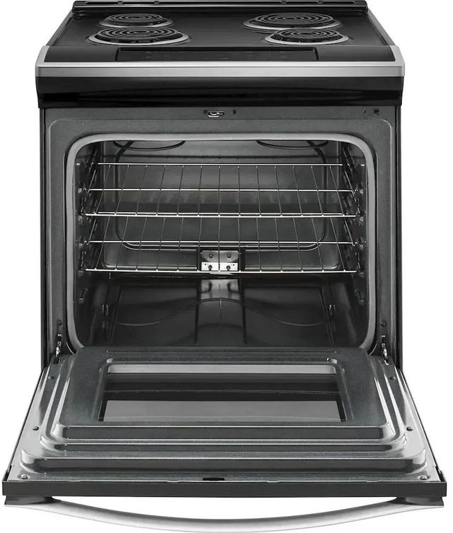 Whirlpool® 30" Black On Stainless Slide In Electric Range-2