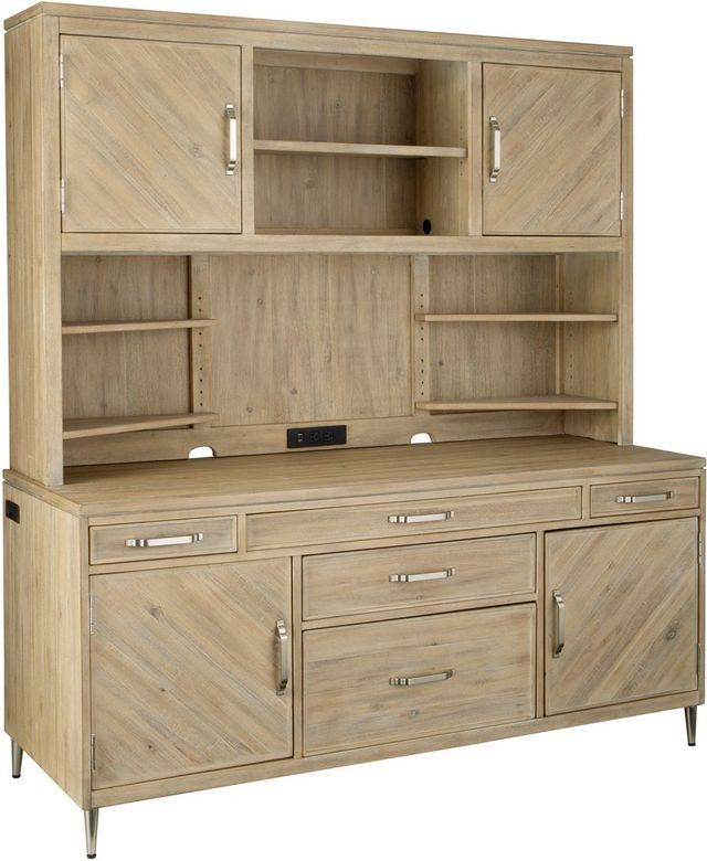 aspenhome® Maddox Biscotti Credenza Desk and Hutch-0