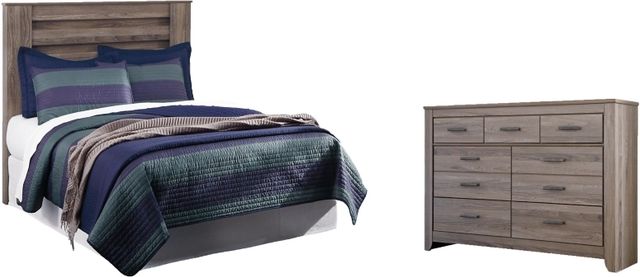 Signature Design by Ashley® Zelen 2-Piece Warm Gray Full Panel Headboard with Dresser Set-0