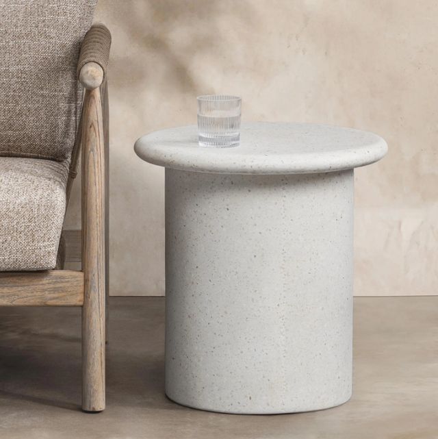 Classic Home Nysa White Concrete Outdoor End Table-1