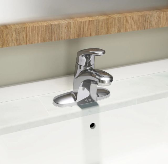 American Standard Colony® PRO Polished Chrome 4" Centerset Single-Handle Bathroom Faucet With Grid Drain and Lever Handle-1