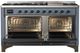 Ilve® Majestic III 60" Blue Gray Pro Style Dual Fuel Natural Gas Range with Solid Door and Burnished Trim-1