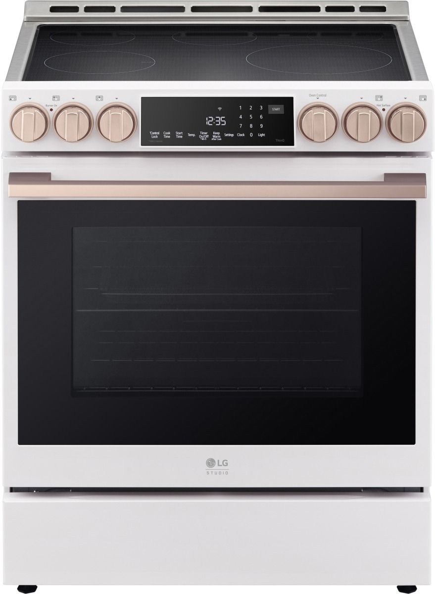 LG Studio 30" Essence White Slide In Induction Range