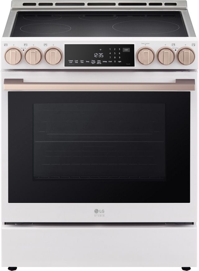 LG Studio 30" Essence White Slide In Induction Range