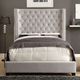 Furniture of America® Mirabelle Ivory Queen Upholstered Panel Bed-1