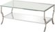 Coaster® Saide Glass Top Chrome Rectangular Coffee Table with Mirrored Shelf-0