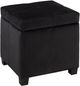 Brassex Inc. Black Storage Ottoman-0