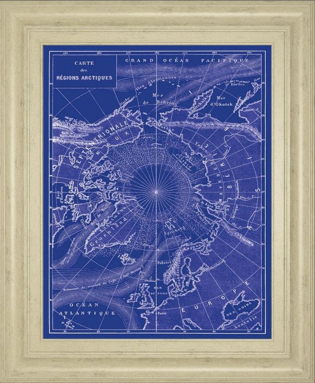 Classy Living Vintage Collection Arctic Map 22"W Wall Art-0